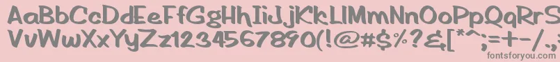 Weitere Informationen zur HandOfRodV1.1-Schriftart HandOfRodV1.1-Schriftart – Graue Schriften auf rosa Hintergrund