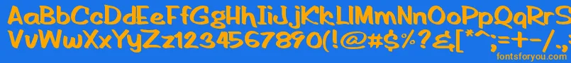 HandOfRodV1.1 Font – Orange Fonts on Blue Background