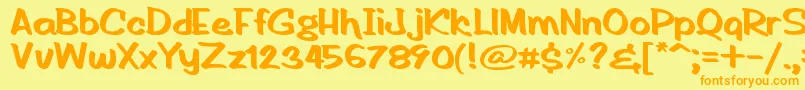 HandOfRodV1.1 Font – Orange Fonts on Yellow Background