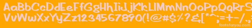 HandOfRodV1.1 Font – Pink Fonts on Orange Background