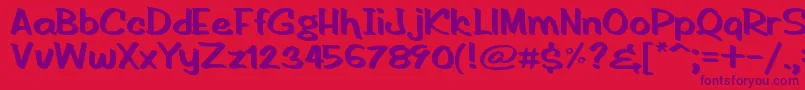 HandOfRodV1.1 Font – Purple Fonts on Red Background