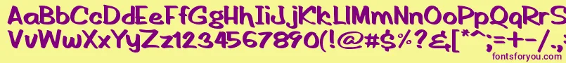 HandOfRodV1.1 Font – Purple Fonts on Yellow Background