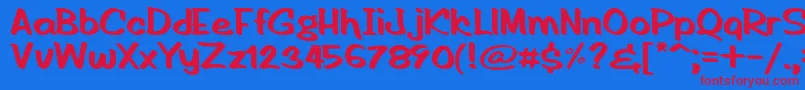 HandOfRodV1.1 Font – Red Fonts on Blue Background