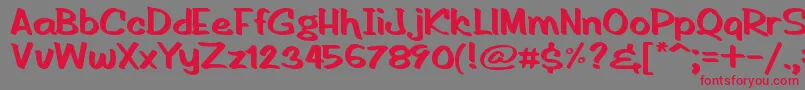 HandOfRodV1.1 Font – Red Fonts on Gray Background