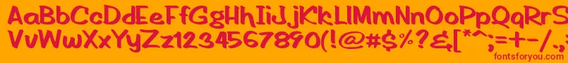 HandOfRodV1.1 Font – Red Fonts on Orange Background