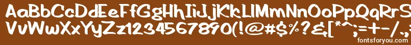 HandOfRodV1.1 Font – White Fonts on Brown Background