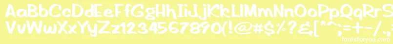 HandOfRodV1.1 Font – White Fonts on Yellow Background