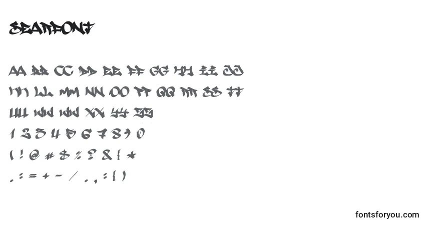 Czcionka Searfont – alfabet, cyfry, specjalne znaki