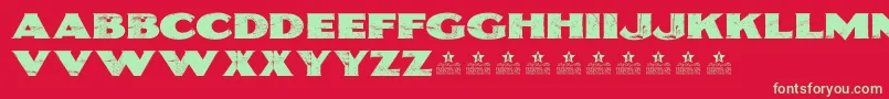 SepiaPersonalUse Font – Green Fonts on Red Background