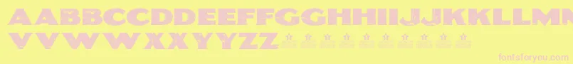 SepiaPersonalUse-fontti – vaaleanpunaiset fontit keltaisella taustalla