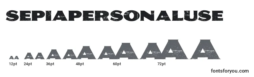 Размеры шрифта SepiaPersonalUse