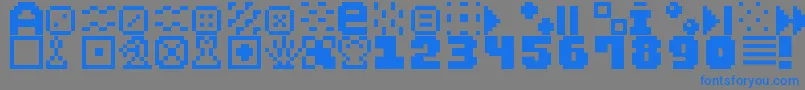 PixelDingbats7 Font – Blue Fonts on Gray Background