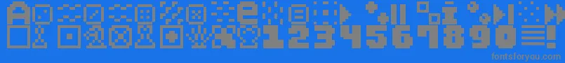 PixelDingbats7-Schriftart – Graue Schriften auf blauem Hintergrund