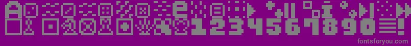 フォントPixelDingbats7 – 紫の背景に灰色の文字