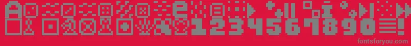 フォントPixelDingbats7 – 赤い背景に灰色の文字