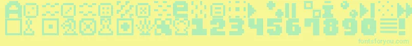 Police PixelDingbats7 – polices vertes sur fond jaune