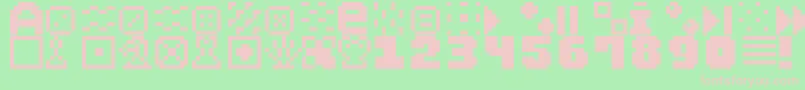 PixelDingbats7 Font – Pink Fonts on Green Background