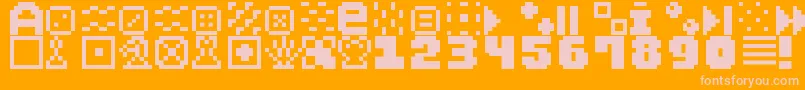 PixelDingbats7 Font – Pink Fonts on Orange Background