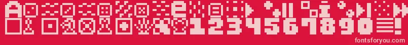 PixelDingbats7 Font – Pink Fonts on Red Background
