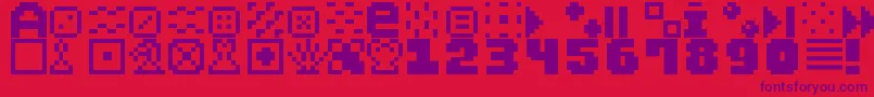 PixelDingbats7 Font – Purple Fonts on Red Background