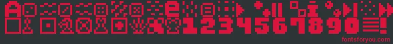 フォントPixelDingbats7 – 黒い背景に赤い文字