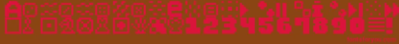 PixelDingbats7 Font – Red Fonts on Brown Background