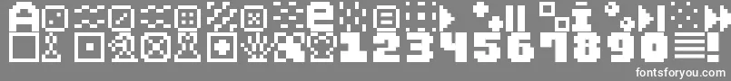 PixelDingbats7-Schriftart – Weiße Schriften auf grauem Hintergrund