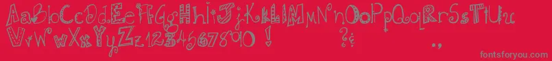 フォントDjbDoodlieBeans – 赤い背景に灰色の文字