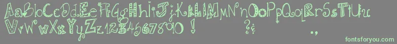 DjbDoodlieBeans Font – Green Fonts on Gray Background