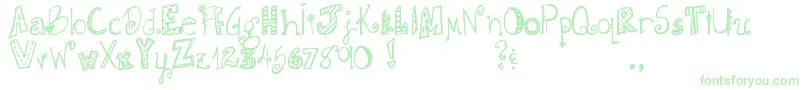 DjbDoodlieBeans Font – Green Fonts on White Background