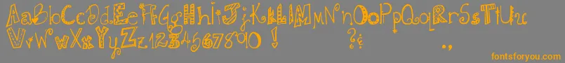 DjbDoodlieBeans Font – Orange Fonts on Gray Background