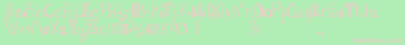 フォントDjbDoodlieBeans – 緑の背景にピンクのフォント