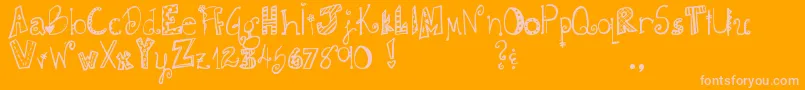 DjbDoodlieBeans Font – Pink Fonts on Orange Background