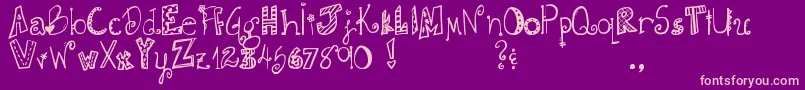 DjbDoodlieBeans Font – Pink Fonts on Purple Background