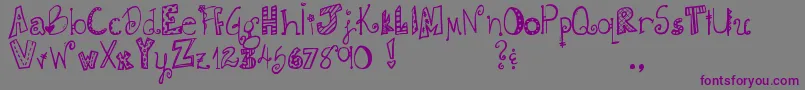 DjbDoodlieBeans Font – Purple Fonts on Gray Background