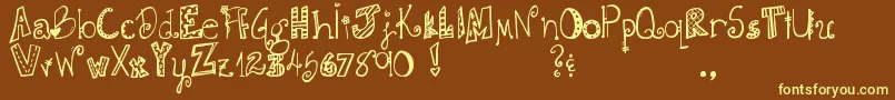 DjbDoodlieBeans Font – Yellow Fonts on Brown Background