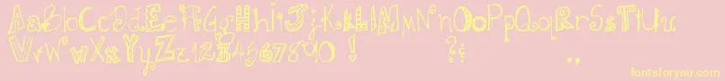 DjbDoodlieBeans Font – Yellow Fonts on Pink Background