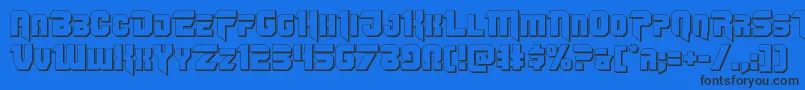 Omegaforce3D11 Font – Black Fonts on Blue Background