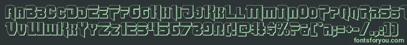 Omegaforce3D11 Font – Green Fonts on Black Background