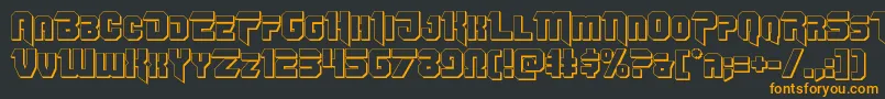 Omegaforce3D11 Font – Orange Fonts on Black Background