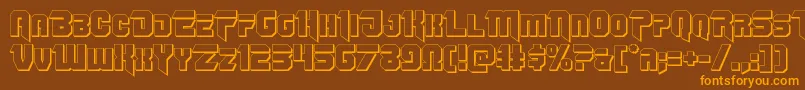 Omegaforce3D11 Font – Orange Fonts on Brown Background