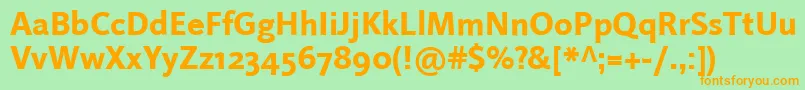 LinotypeProjektHeavy Font – Orange Fonts on Green Background