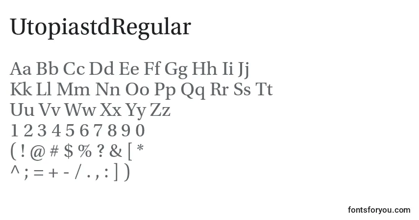 Шрифт UtopiastdRegular – алфавит, цифры, специальные символы
