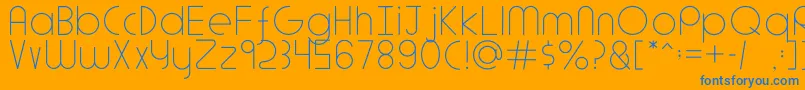 AdlantaLight Font – Blue Fonts on Orange Background