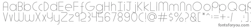 AdlantaLight-fontti – harmaat kirjasimet valkoisella taustalla
