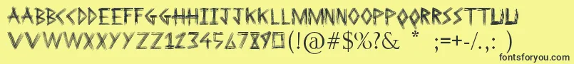 Sketchline Font – Black Fonts on Yellow Background