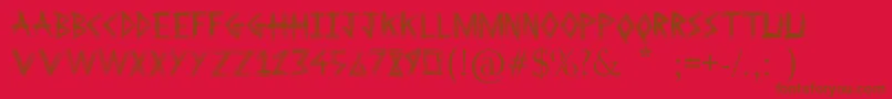 Sketchline-Schriftart – Braune Schriften auf rotem Hintergrund