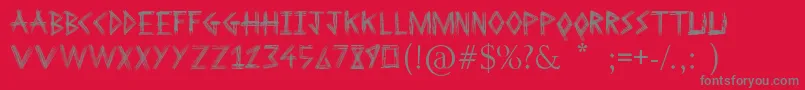 フォントSketchline – 赤い背景に灰色の文字