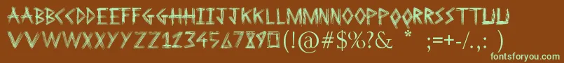fuente Sketchline – Fuentes Verdes Sobre Fondo Marrón