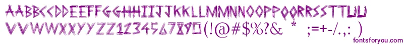 Sketchline-Schriftart – Violette Schriften auf weißem Hintergrund